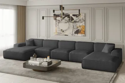 Produktbild von Wohnlandschaft U-Form CELES XL in Stoff Scala Anthrazit