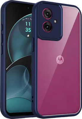 Obrázek produktu pro Pouzdro pro Motorola Moto G54/G54 Power/G64 průhledný zadní kryt s TPU rámečkem, odolné proti nárazům Modrý