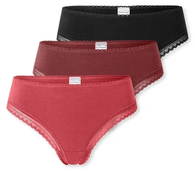 Produktbild von Schiesser Damen 3PACK Tanga String mit Spitze - Modern Multipacks