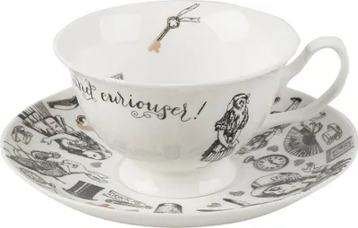 Zdjęcie produktu dla Filiżanka i spodek, porcelana, 0,21 l - Q&A | Alicja w Krainie Czarów