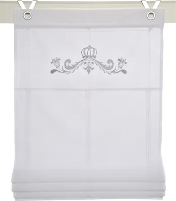 Produktbild von Raffrollo / Ösenrollo Kessy Crown weiss/silber Öse K  45/140