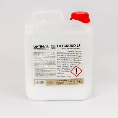 Produktbild von OPTIMAL Tiefgrund LF Grundierung Haftgrund Tiefengrund verarbeitungsfertig 5 Liter - wasserbasiert, farblos, diffusionsfähig, lösungsmittelfrei