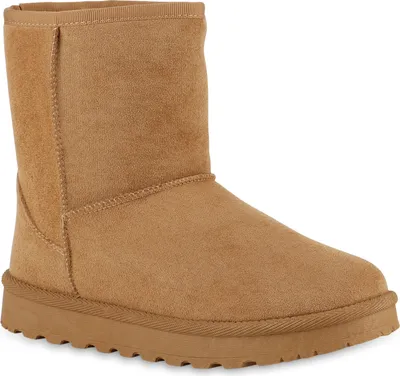 Produktbild von VAN HILL Damen Warm Gefütterte Winter Boots Stiefeletten Bequeme Schuhe 841490, Farbe: Hellbraun, Größe: 38