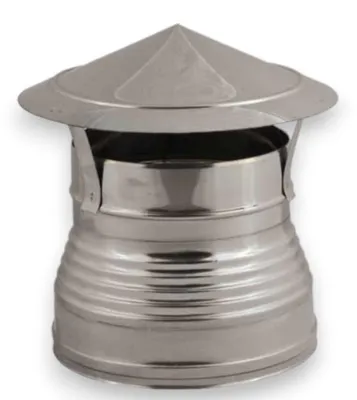 Immagine prodotto di Fumaiolo a doppia parete con cappello cinese in acciaio inox isolamento lana di roccia - Ø 8/13 cm
