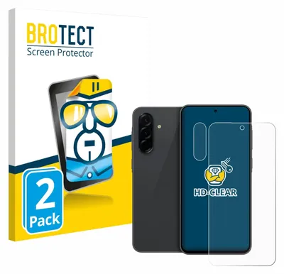 A product shot of screen protectors and a smartphone.