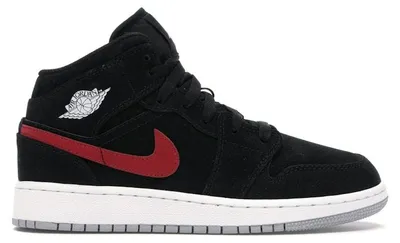 Image de Jordan 1 Mid, plusieurs couleurs, logo noir (taille enfant/adolescent) - Pointure EU 39