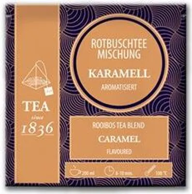 Produktbild von Rotbuschteemischung Karamell aromatisiert 50 Pyramidenbeutel im Sachet à 4 g