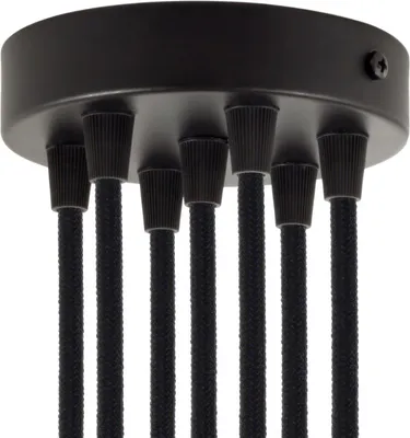 Immagine prodotto di Creative-Cables Kit rosone cilindrico in Metallo a 7 Fori - Conico, Nero