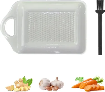 Produktbild von Keramikreibenset mit Minibürste für Ingwer, Knoblauch, Muskatnuss und Zwiebeln