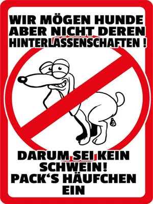Produktbild von vianmo Holzschild 40x30 cm wir mögen keine Hundehäufchen