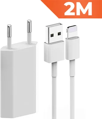 Produktbild von Ladekabel 2m + Netzteil passt für Original iPhone 6 7 8 11 12 13 14 X Xs Xr Max Apple
