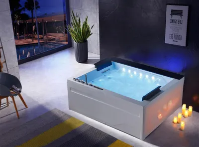 Produktbild von Whirlpool Badewanne 2 Personen Wanne Led Beleuchtung Hydrotherapie