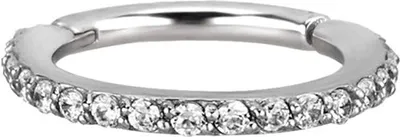 Produktbild von Karisma Edelstahl Hinged Segmentring Charnier/Conch Clicker Ring Piercing Ohrring Kristall Zirkonia Stärke 1,2mm - 8mm
