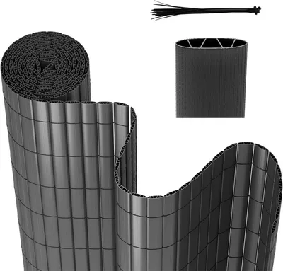 Produktbild von Jopassy PVC Sichtschutzzaun Sichtschutzmatte Gartenzaun Sichtschutz Windschutz für Balkon &Terrasse, Grau 80x300cm