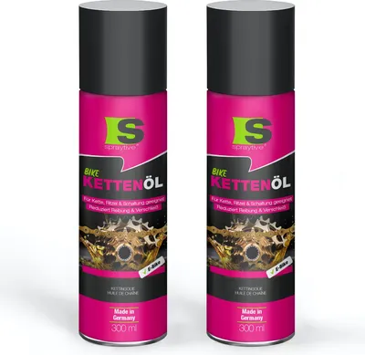 Produktbild von Spraytive 2x 300ml Kettenöl-Spray - für Fahrrad & E-Bike - Fahrradkettenöl - reduziert Reibung & Verschleiß - schützt Kette, Ritzel & Schaltung