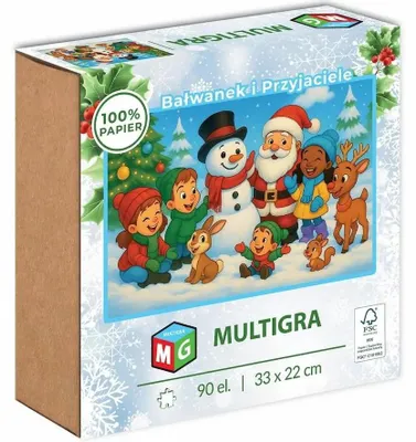 Produktbild von Puzzle mit 90 Teilen. Milliwood. Schneemann und Freunde