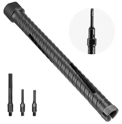 Image de Trépan de carottage VEVOR Couronne de forage φ 25 mm 241 mm de profondeur de forage, M16 filetage intérieur, carottage à sec au diamant Trépan de carottage avec 3 adaptateurs Mèche pilote Clé hexagonale pour béton armé brique maçonnerie