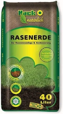Produktbild von HACK Rasenerde 40 Liter torffrei mit Mykorrhiza und Zeolithe für Neuanlage und Ausbesserung