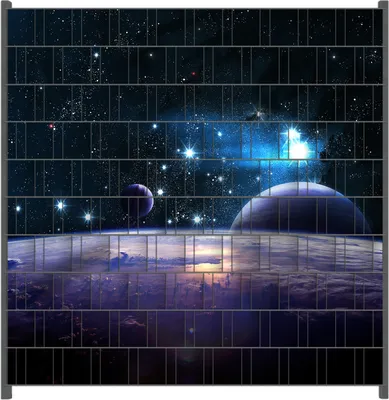 Produktbild von Wallario Zaunsichtschutz mit Motiv Planeten im Weltall für Ein- und Doppelstabmatten Zäune in der Größe 200 x 200 cm