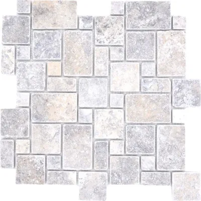 Produktbild von Mosani MOS40-FP47, Mosaik, Marmor, Grau, Weiß, Drinnen, Rechteck