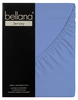 Produktbild von Bellana Jersey Spannbetttuch 180-200 x 200 cm mittelblau 120g/m², 100% Baumwolle
