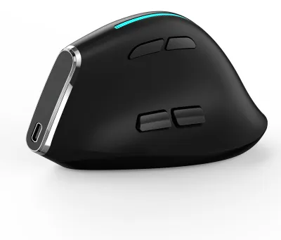 Obrázok produktu pre ZELOTES F-36 Bezdrôtová vertikálna myš 2,4 GHz s Bluetooth, farebné podsvietenie, 8 programovateľných tlačidiel, päť rýchlostí pohybu, herná myš, vstavaná lítiová batéria 730 mAh, čierna