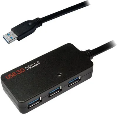 Produktbild von LogiLink UA0262, USB 3.2 Gen 1 (3.1 Gen 1) Type-A, USB 3.2 Gen 1 (3.1 Gen 1) Type-A, 5000 Mbit/s, Schwarz, 10 m, 81 mm