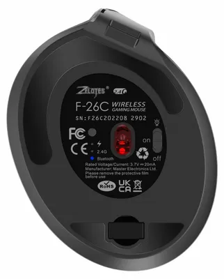 Obrázok produktu pre ZELOTES F-26C – bezdrôtová myš s dvojitým režimom a dobíjateľnou batériou, tichá, 2,4 GHz, BT, sivá