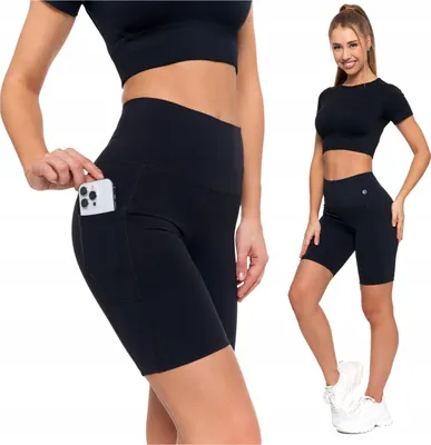 Produktbild von Leggings Radfahren Shorts Frauen Sport Hohe Staat mit Taschen MORAJ L