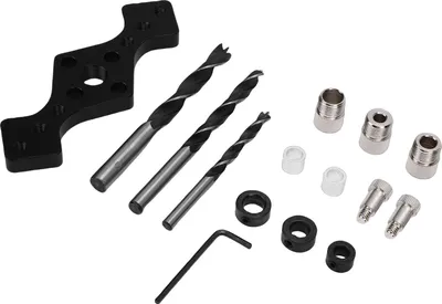 Produktbild von Dowel Jig Kit selbst zentrierend gerade Bohrung Führung mit 3 Bohrer für die Holzbearbeitung