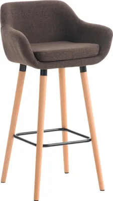 Produktbild von DELUKE® Barhocker mit Lehne Braun VILO - Stoffbezug, 99x55x46cm | Barhocker mit Lehne Tresenhocker Barstuhl Küchenhocker Thekenhocker hoher Stuhl