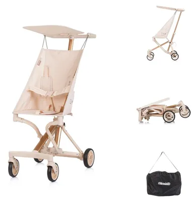 Image de Chipolino Poussette, Buggy Unique cadre aluminium pliable harnais 3 points sac beige
