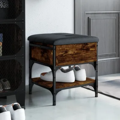 Produktbild von Design Möbel Schuhbank Räuchereiche 42x42x45 cm Holzwerkstoff - 2024 Neu