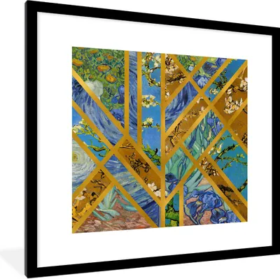 Produktbild von MuchoWow® Gerahmtes Poster Van Gogh - Alte Meister - Kunst 40x40 cm - Poster mit Schwarzem Bilderrahmen Wandposter Rahmen Foto Bilder - Poster - Plakat im Rahmen