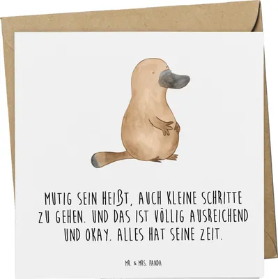 Produktbild von Mr. & Mrs. Panda Grußkarte Selbstvertrauen stärken - Weiß - Geschenk, Glückwunschkarte, Zuversicht, Ziel erreichen, Vertrauem, Trost, anlasskarte, Motivationsschub