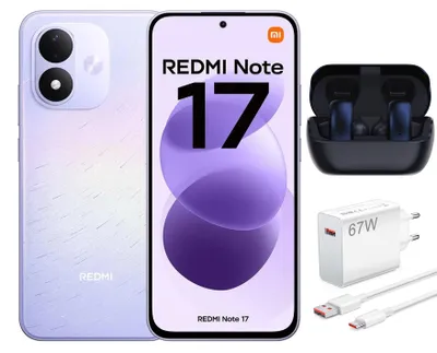 Produktbild von XIAOMI REDMI NOTE 17 4G Smartphone Violett 6/256GB mit 67W-Ladegerät + Kopfhörer