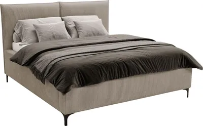 Produktbild von MIRJAN24 Polsterbett Leon Cord, Doppelbett mit Bettkasten, Ehebett, Gasdruckfeder, Lattenrost (Farbe: Poso 02, Größe: 160x200 cm)