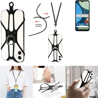 Produktbild von K-S-Trade 3in1 Handykette Handyband Handykordel Halsband Smartphone-Ring Handy-Ring kompatibel mit Fairphone 4 Fingerhalterung Handyring Tischständer