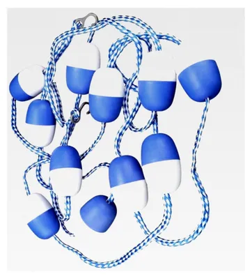 Produktbild von Sicherheitstrennseil für Schwimmbäder mit schwimmenden Bällen, Bahnlinie mit Haken – 6 m