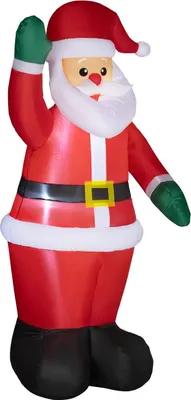 Produktbild von Aufblasbar Weihnachtsdeko, 1,84 m Weihnachtsmann mit LED-Beleuchtung, Gartendeko, Selbstaufblasende Weihnachtsbeleuchtung für Innen- und Außenbereich
