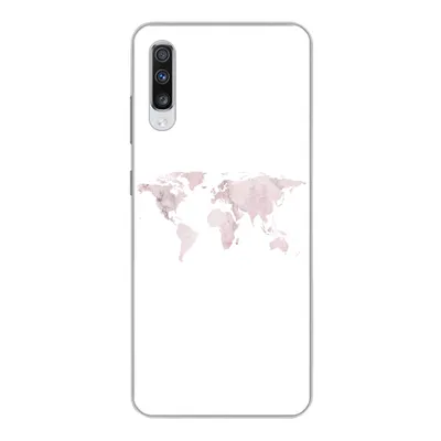 Produktbild von MuchoWow® Handyhülle Schutzhülle Hülle für Samsung Galaxy A70 Weltkarte - Marmor - Rosa Silikon Softcase Handy Hülle - Schutzhaube