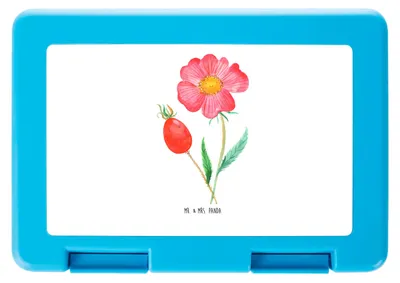Produktbild von Mr. & Mrs. Panda Lunchbox Blume Hagebutte - Weiß - Geschenk, Frühstücksbox, Butterbrotdose, Brotzeitbox, Vorratsbehälter, Lebensfreude, Bento Box, Blumen