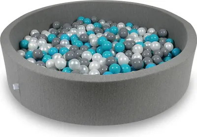Produktbild von Trockenbecken 130x30cm grau mit 600 Bällen: türkis, grau, perl