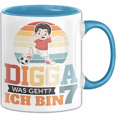 Produktbild von Digga Tasse Geschenk Siebter Geburtstag Lustiger Spruch Was Geht (Blau)