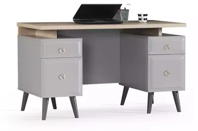 Produktbild von Komplete Jugendbett Kindermöbel Kinderzimmer Bett Holz Grau Set 5tlg