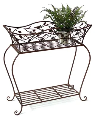 Produktbild von DanDiBo Blumenständer mit Korb Blumenkasten Braun 75 cm 93980 L Pflanzenkasten Modern Pflanzenständer Pflanzenregal