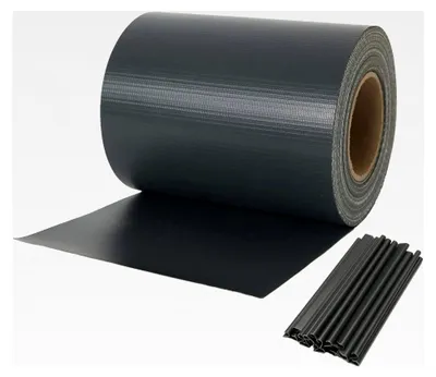 Produktbild von PVC Sichtschutzfolie für Gartenzaun mit 20 Befestigungsclips 450g/m² - Doppelstabmatten - (19cm*35m Anthrazit)