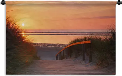 Produktbild von MuchoWow® Wandteppich Wandbehang Strand - Sonne - Farben 150x100 cm Tapisserie Dekoration Wandtuch - Waschbar - Tapisserien - Wand-Decke