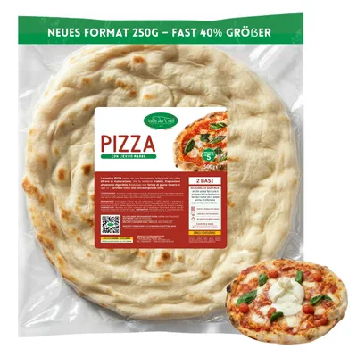 Produktbild von 6 Pizza Basis | Vorgebackene Pizza in 5 Minuten fertig | Italienische Pizza | 6 Pizza Basis von ca. 250gr