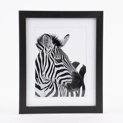 Produktbild von Bilderrahmen mit Bild Löwe oder Zebra schwarz weiß 23x28x3cm
